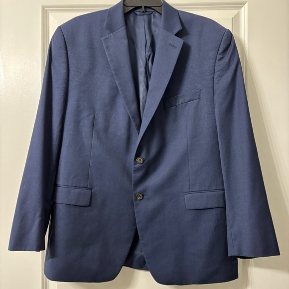 Lauren Ralph Lauren Wool Suit Coat size 42 Short Navy jacket - Picture 1 of 7